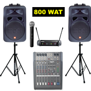 ZESTAW [3] - JBL 2 x EON15 G2 [2 x 400W] + mikser + mikroport